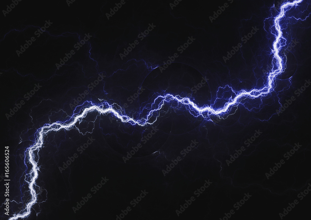 Naklejka premium Blue lightning, plasma electrical background