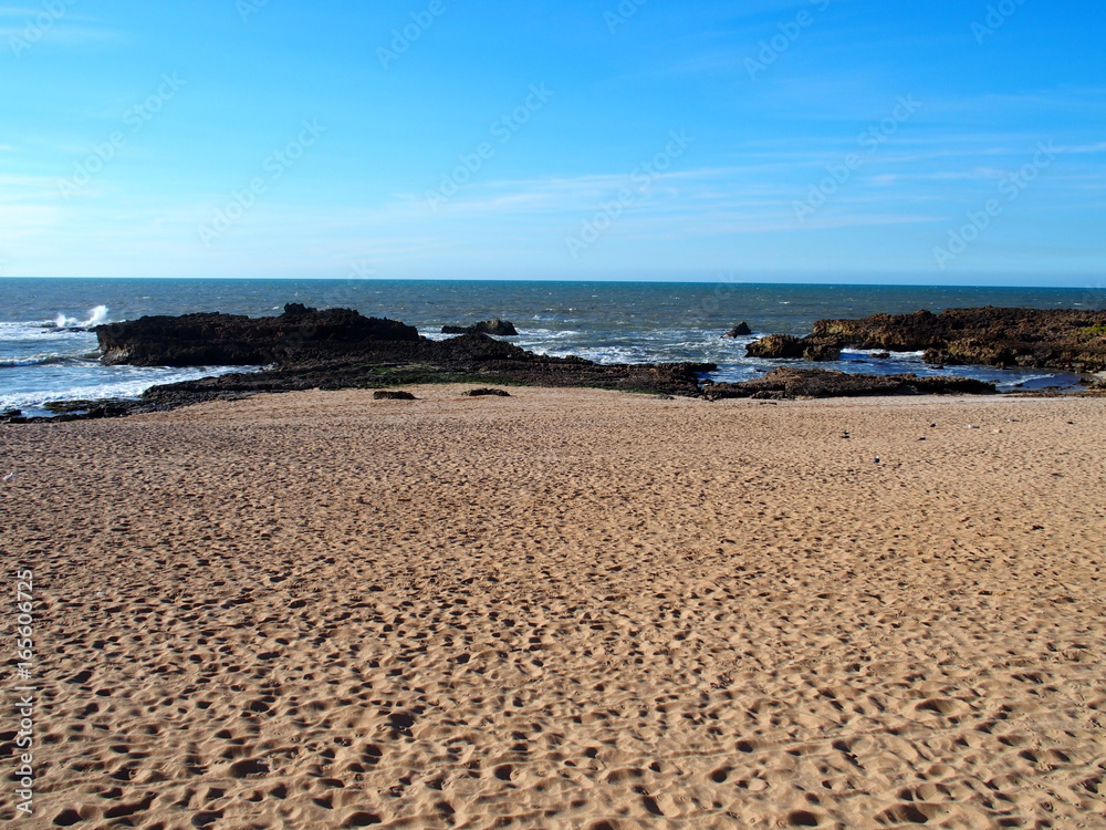 Desolate rocky beach landscape in Morocco Desolate rocky beach landscape in Morocco