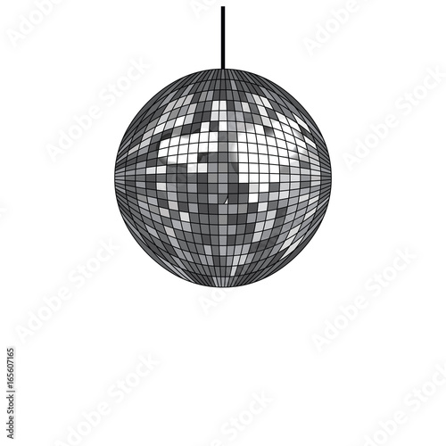 Disco ball isolated on white background. Vector illustration.