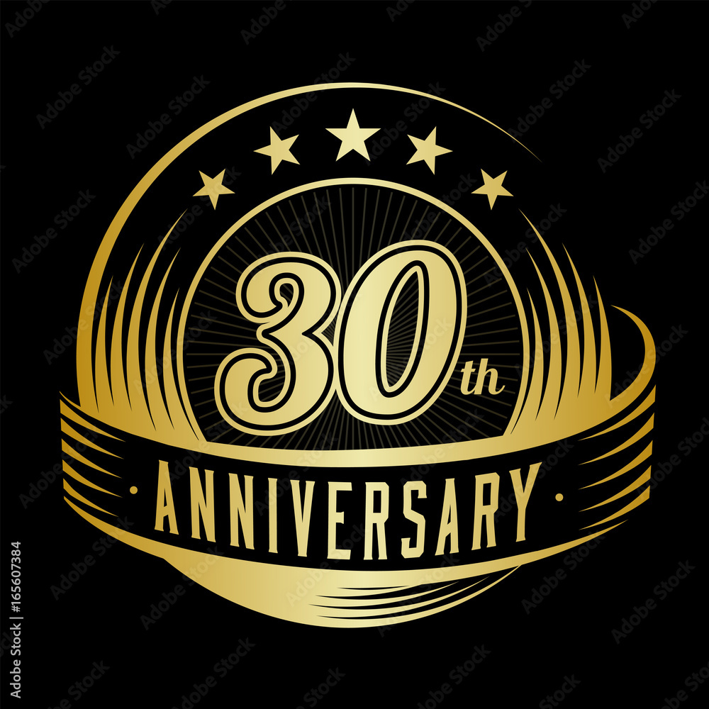 Fototapeta premium 30 years anniversary design template. Vector and illustration. 30th logo. 