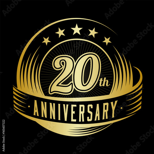 20 years anniversary design template. Vector and illustration. 20th logo. 