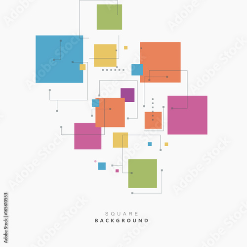 Square different topical colors. Beautiful vector design