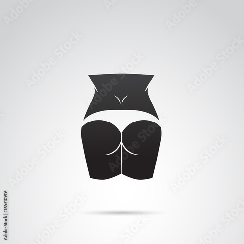 Woman fit body vector icon.