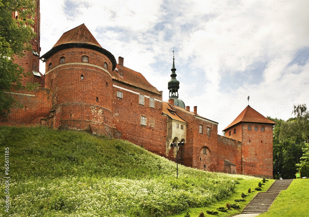 Castle walls at Cathedral hill in Frombork. Poland