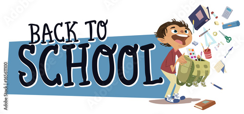 Vuelta al colegio con material escolar