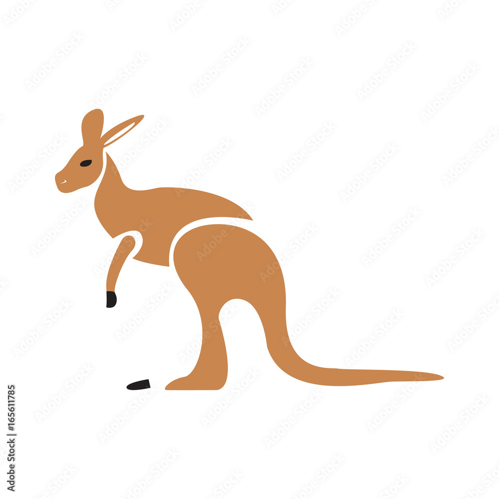 Isolated abstract kangaroo on a white background, Vector illustration