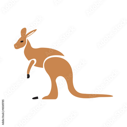 Isolated abstract kangaroo on a white background  Vector illustration