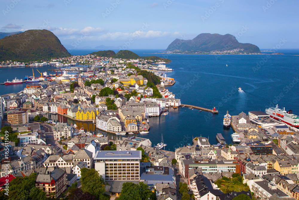 view of Alesund from Fjellstua viewpoint, Norway