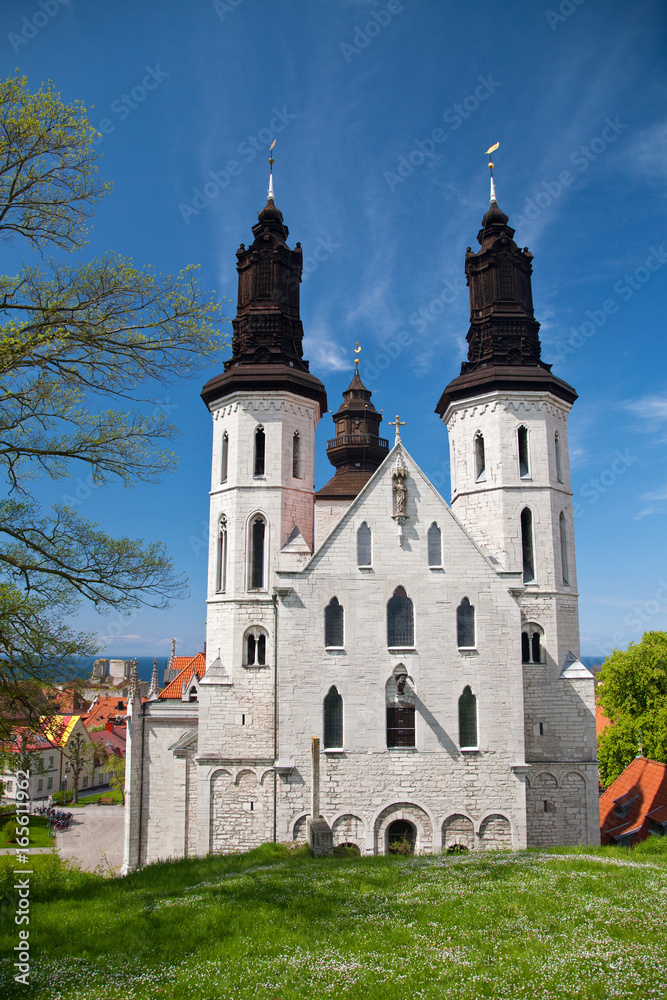 Saint Maria cathedral of Visby on island Gotland, Sweden Saint Maria cathedral of Visby on island Gotland, Sweden