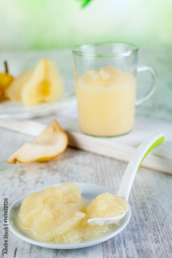 Pear puree for baby nutrition Pear puree for baby nutrition
