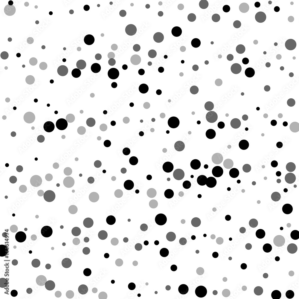 Random black dots. Chaotic scatter lines with random black dots on white background. Vector illustration.