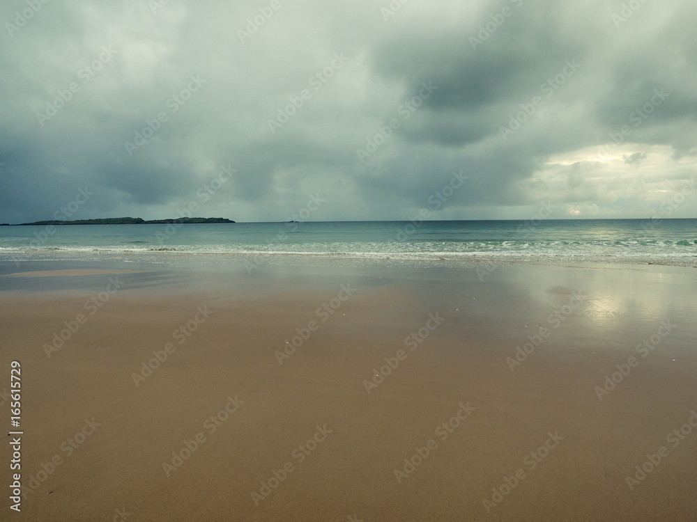 morning on white sandy beach,Northern Ireland