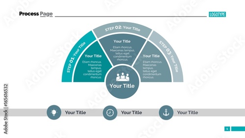 Semicircle pie chart slide template