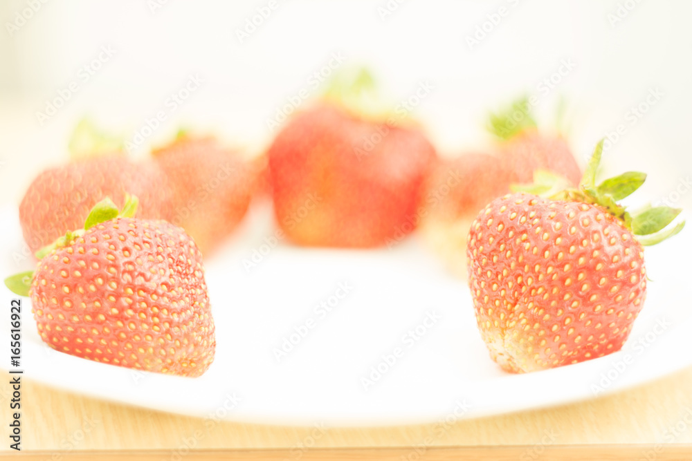 Fresh strawberries were placed on a white background Fresh strawberries were placed on a white background