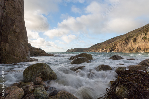 nanjizal cornwall enlnd uk on the coast path  photo