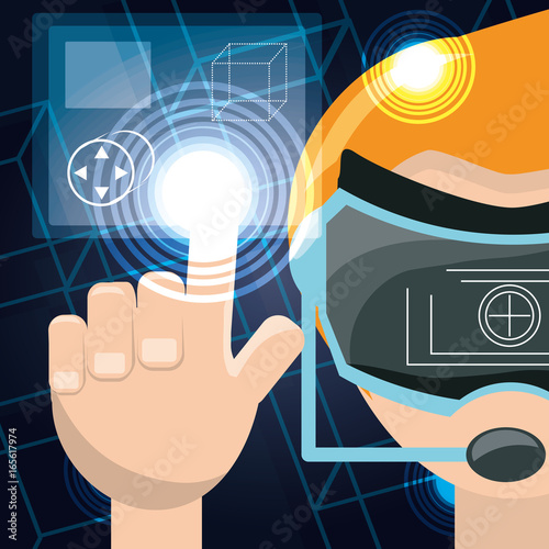 virtual reality game with futuristic technology innovation