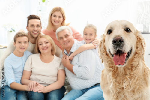 Happy family gathered in li...