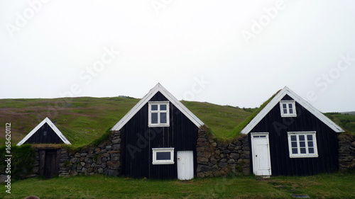 traditionelle isländische Häuser im Nationalpark Skaftafell in Island