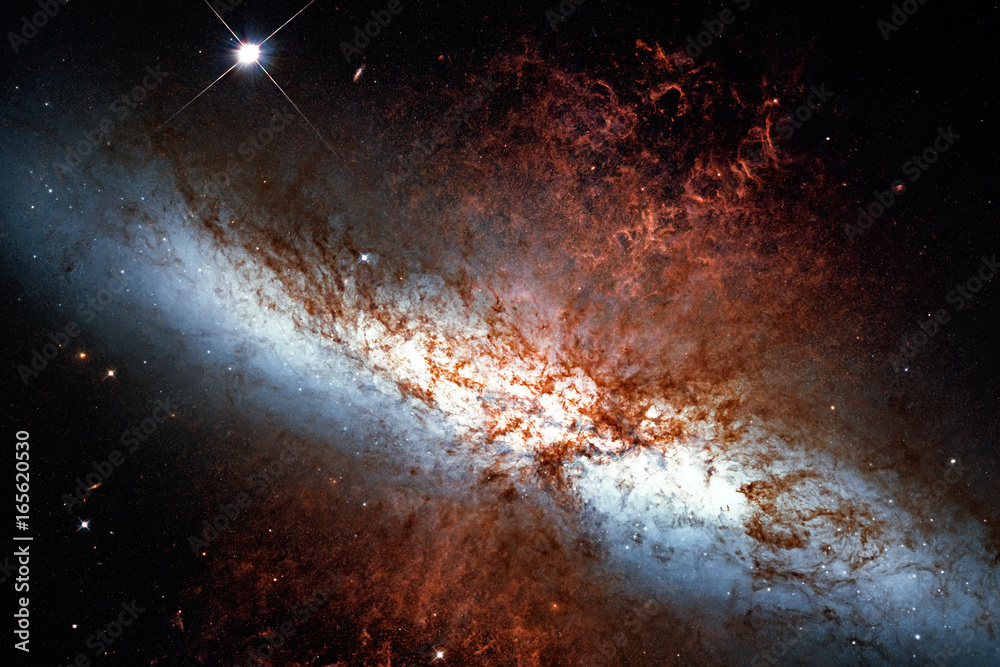 Naklejka premium Messier 82, Cigar Galaxy or M82 in the constellation Ursa Major.