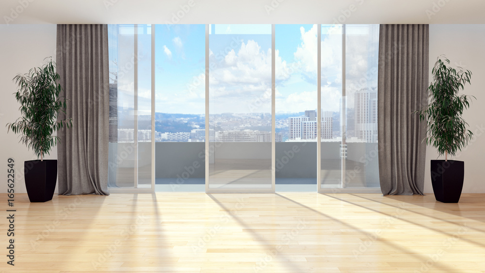 Obraz premium Modern bright living room. 3D rendering