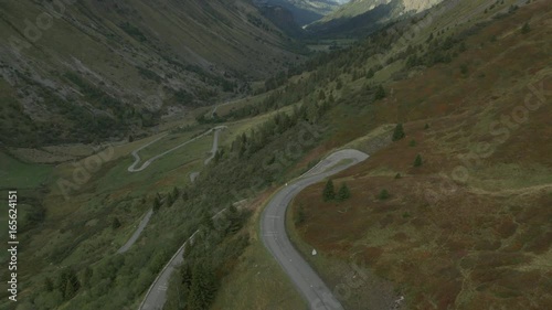 Aerial 1 of Winding Road in Vaujany, French Alps