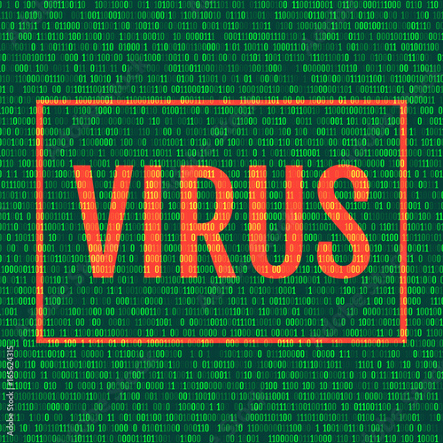 Binary Screen Background,  Virus. Vector