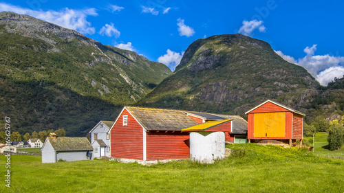Barns and sheds in norwegian farm village