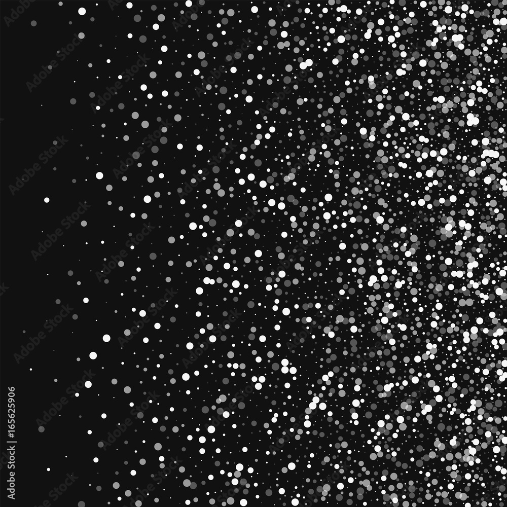 Random falling white dots. Right gradient with random falling white dots on black background. Vector illustration. Random falling white dots. Right gradient with random falling white dots on black background. Vector illustration.