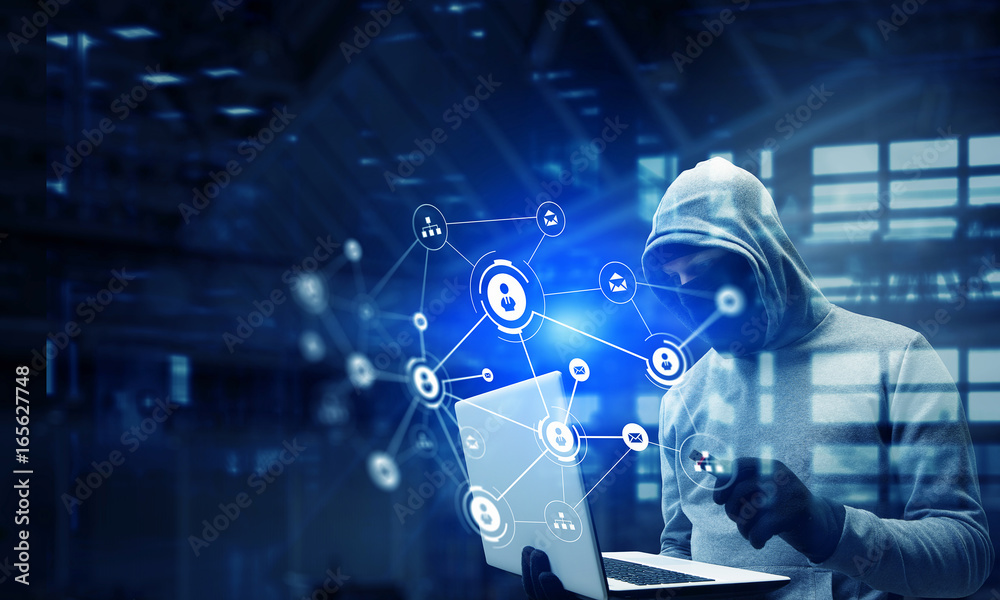 Network security and privacy crime. Mixed media Network security and privacy crime. Mixed media