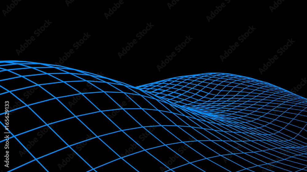 Abstract vector cyberspace background. Landscape or wave grid illustration.  3d technology wireframe vector. Digital mesh for banners. Stock Vector |  Adobe Stock