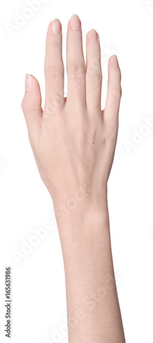 beauty woman hand isolate is on white background with clipping path