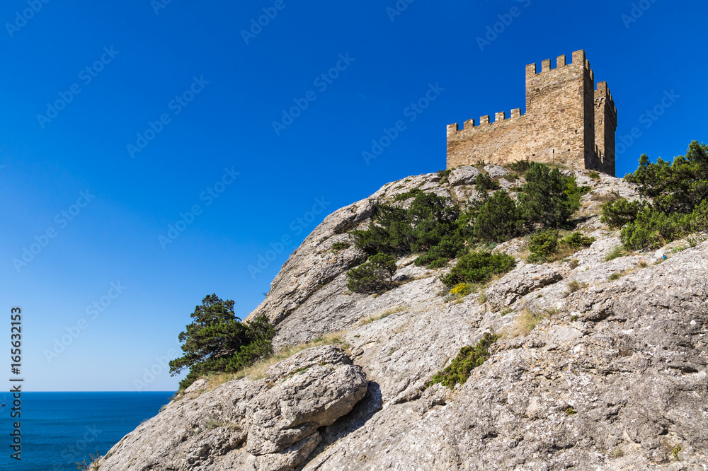 Fortress on a hill over the sea