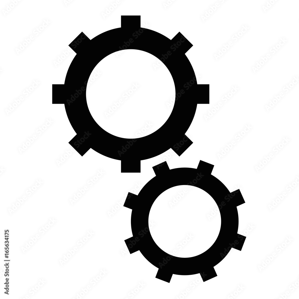isolated two gears icon vector illustration graphic design