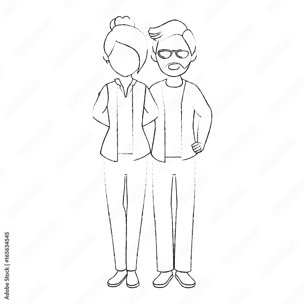 isolated young couple icon vector illustration graphic design