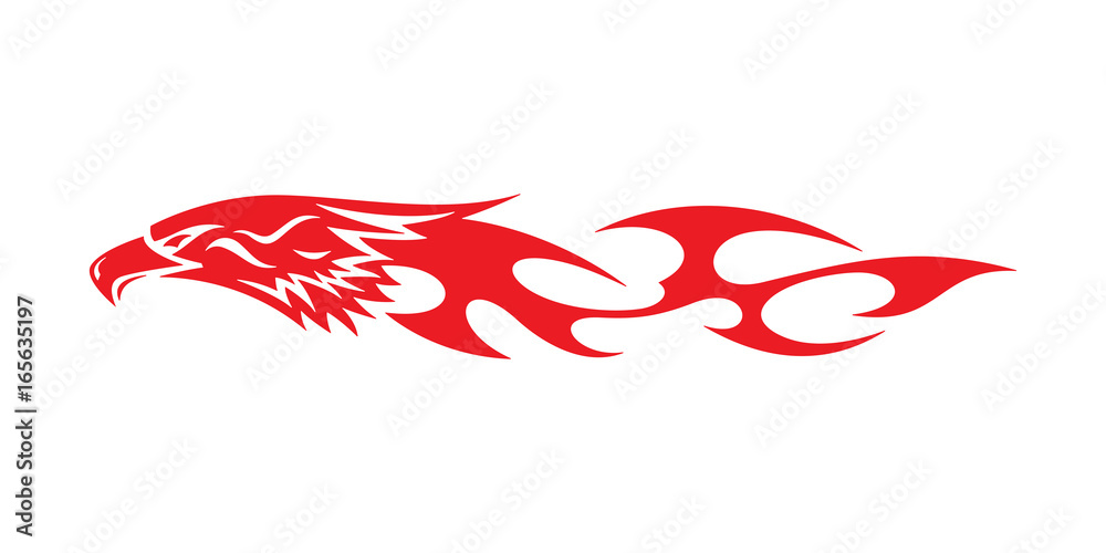 Fototapeta premium Eagle Head Flame Vector Template Design