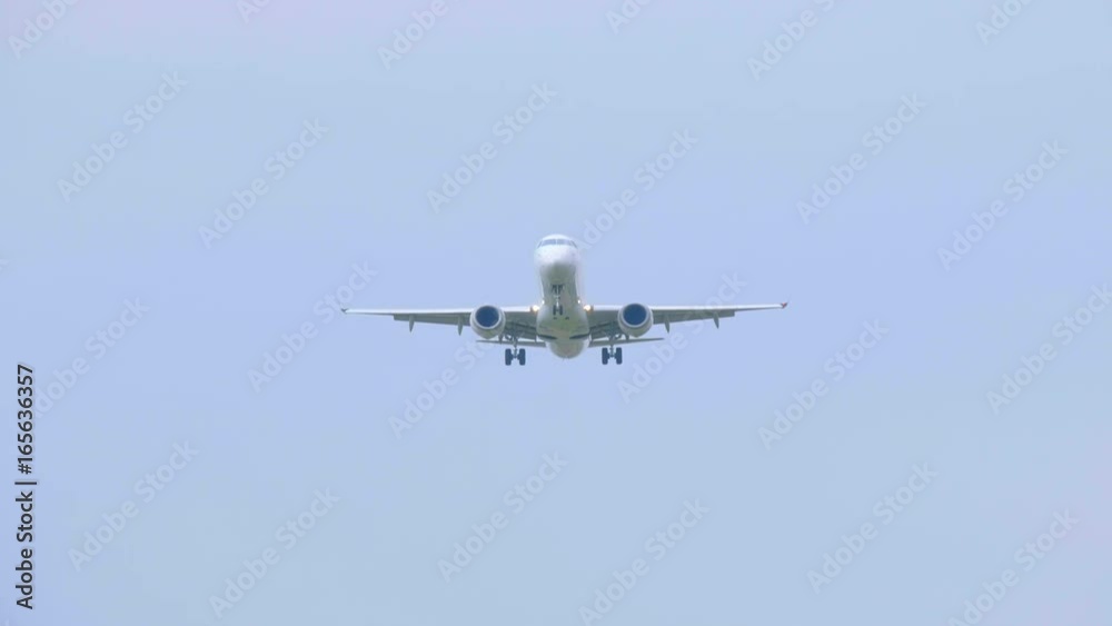 Airplane approaching the airport for landing