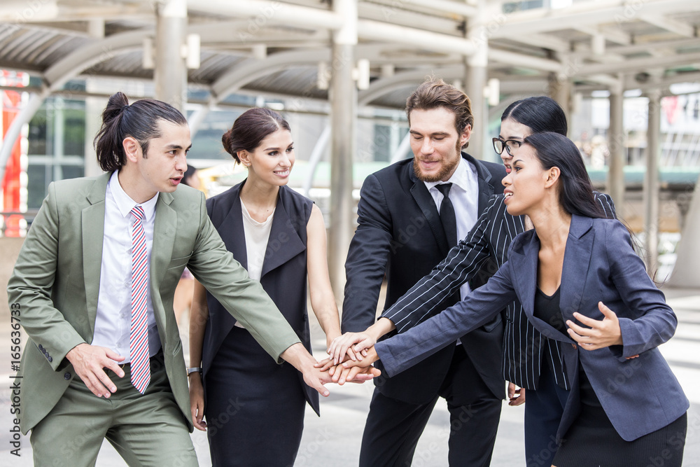Business People Collaboration Teamwork concept. People business people stacking hands for business project. Business people teamwork concept. Business People Collaboration Teamwork concept. People business people stacking hands for business project. Business people teamwork concept.