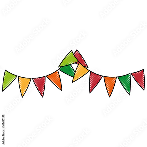isolated cute party flags