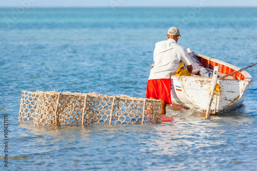  pêche au casier, île Rodrigues, Maurice 