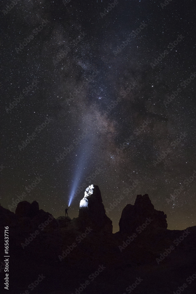 Milky Way illuminate at California desert landscape