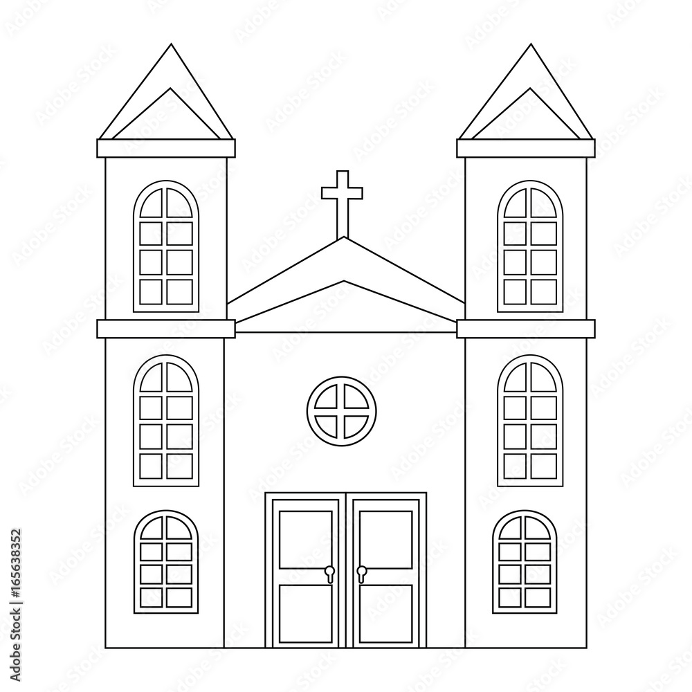 isolated big church icon vector illustration graphic design