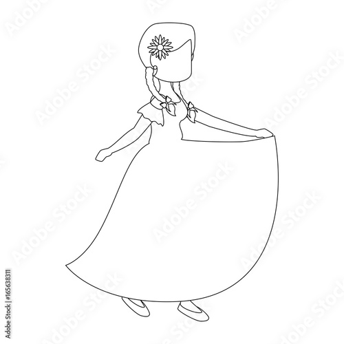 isolated peasant woman dancing icon vector illustration graphic design