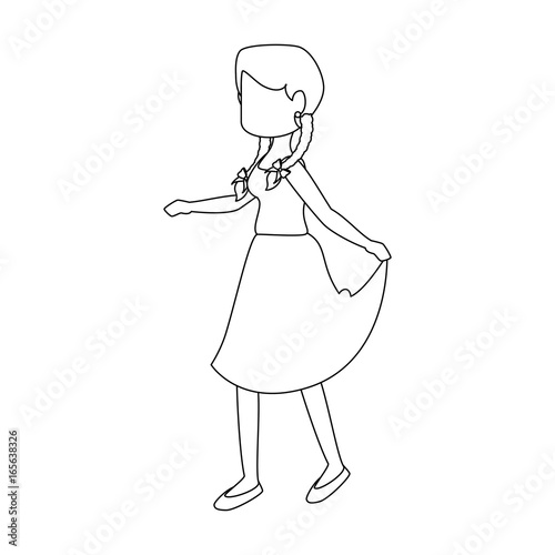 isolated peasant woman dancing icon vector illustration graphic design