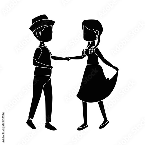 isolated peasants couple dancing icon vector illustration graphic design