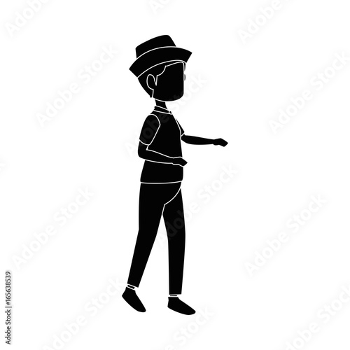 isolated peasant man standing icon vector illustration graphic design