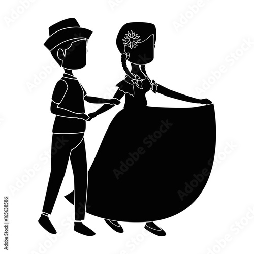 isolated peasants couple dancing icon vector illustration graphic design