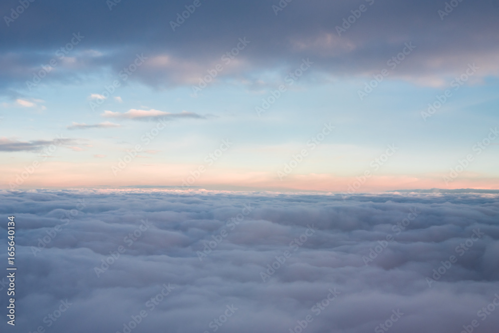 Foto sky and clouds. The view from the plane