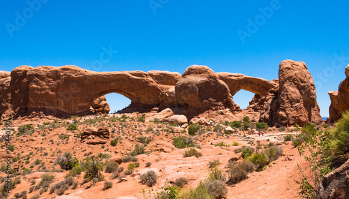 Natural stone arches Windows in the Moab Desert