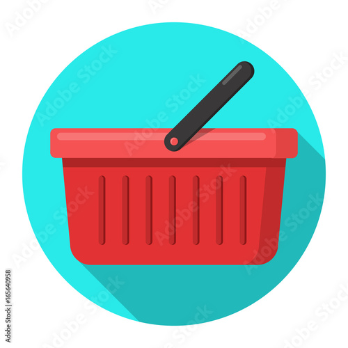 Einkaufskorb Icon Flat Design Vektor Grafik Illustration