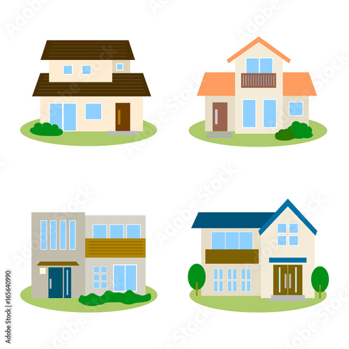 様々な種類の住宅のベクターイラストセット